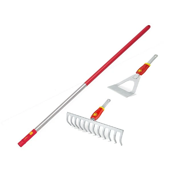 Wolf Garten P512 Dutch Hoe, Soil Rake & Handle Set 3 Wolf Garten P512 Dutch Hoe, Soil Rake & Handle Set