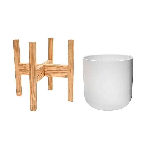 Ivyline Lisbon Pot And Stand White (Various Sizes) 4 Ivyline Lisbon Pot And Stand White (Various Sizes) - Image 2