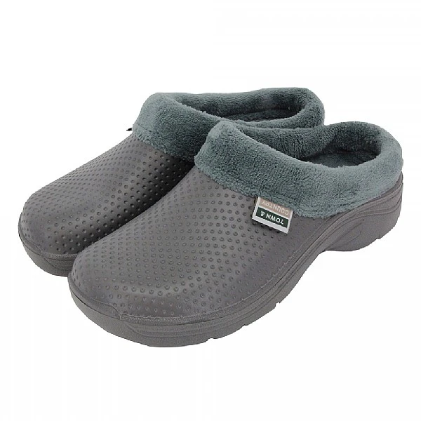 Town & Country Charcoal Fleecy Cloggies 3 Town & Country Charcoal Fleecy Cloggies